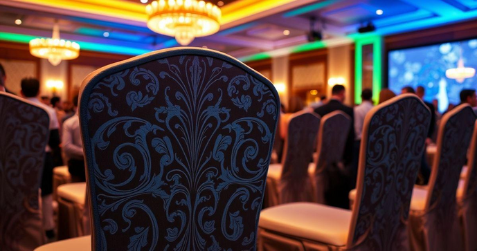 Capa de cadeira personalizada para eventos que impressiona seus convidados
